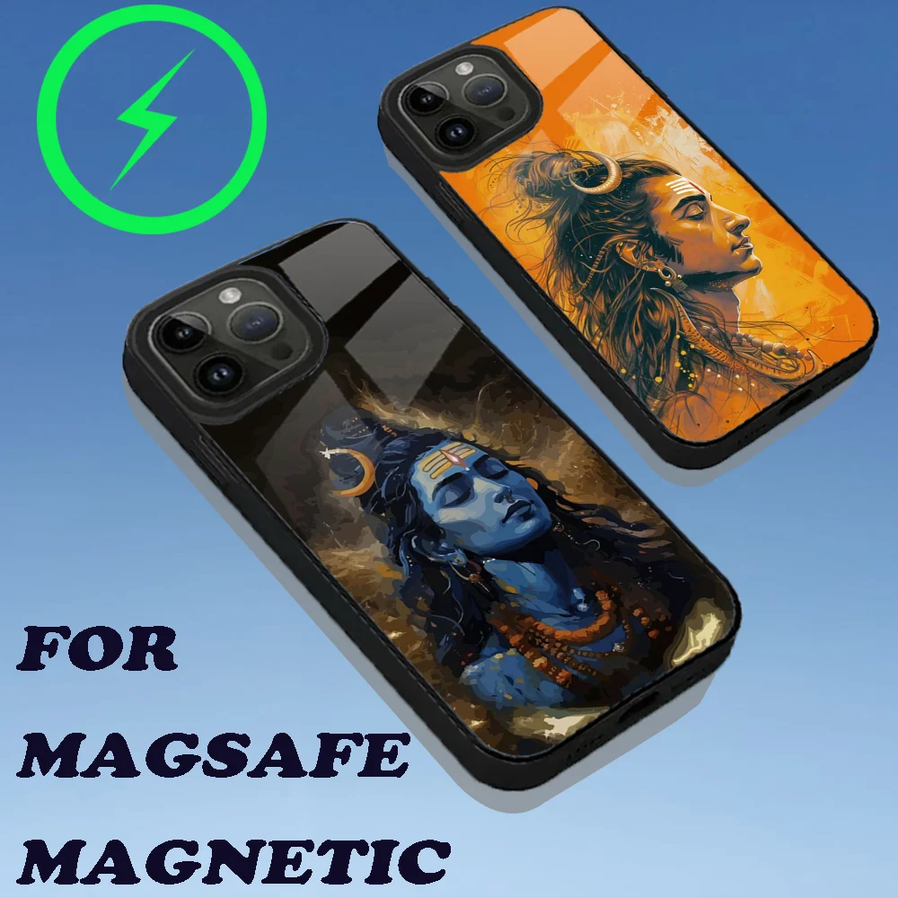 Lord Shiva Hindu God Buddha Phone Case For iPhone 15,14,13,12,11,Plus,Pro,Max Mini Magsafe Magnetic Wireless Charging