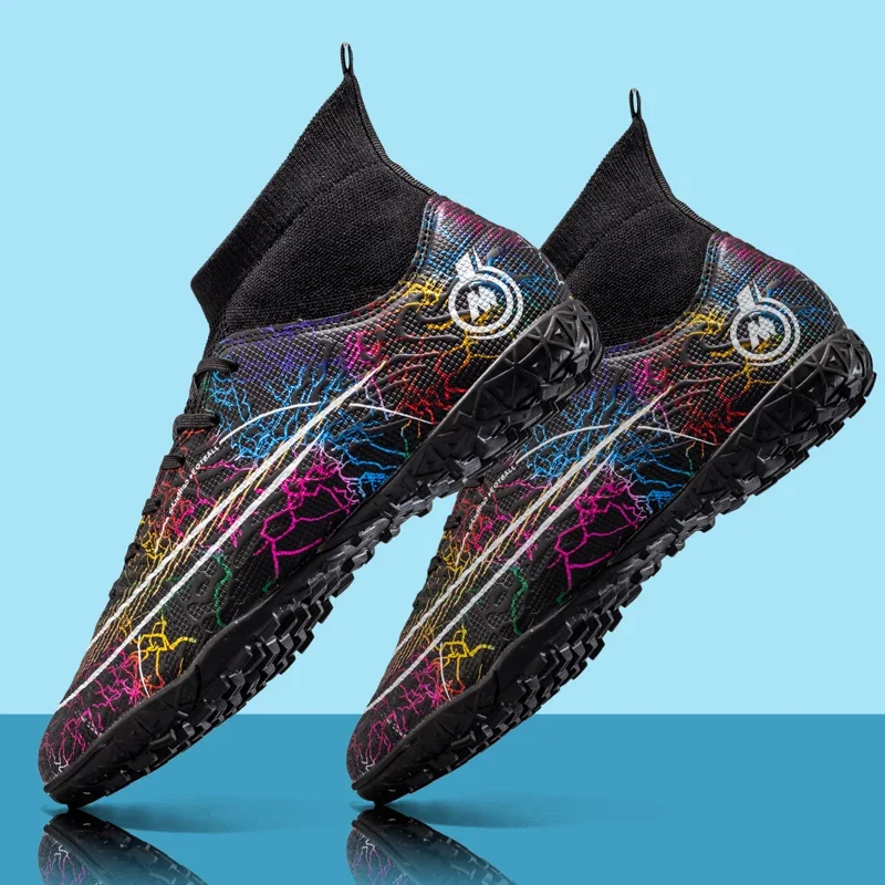 FG/TF Soccer Shoes Society Men\'s Football Boots Grass Anti-Slip Outdoor Training Cleats Futsal Sneakers Children Sports Footwear