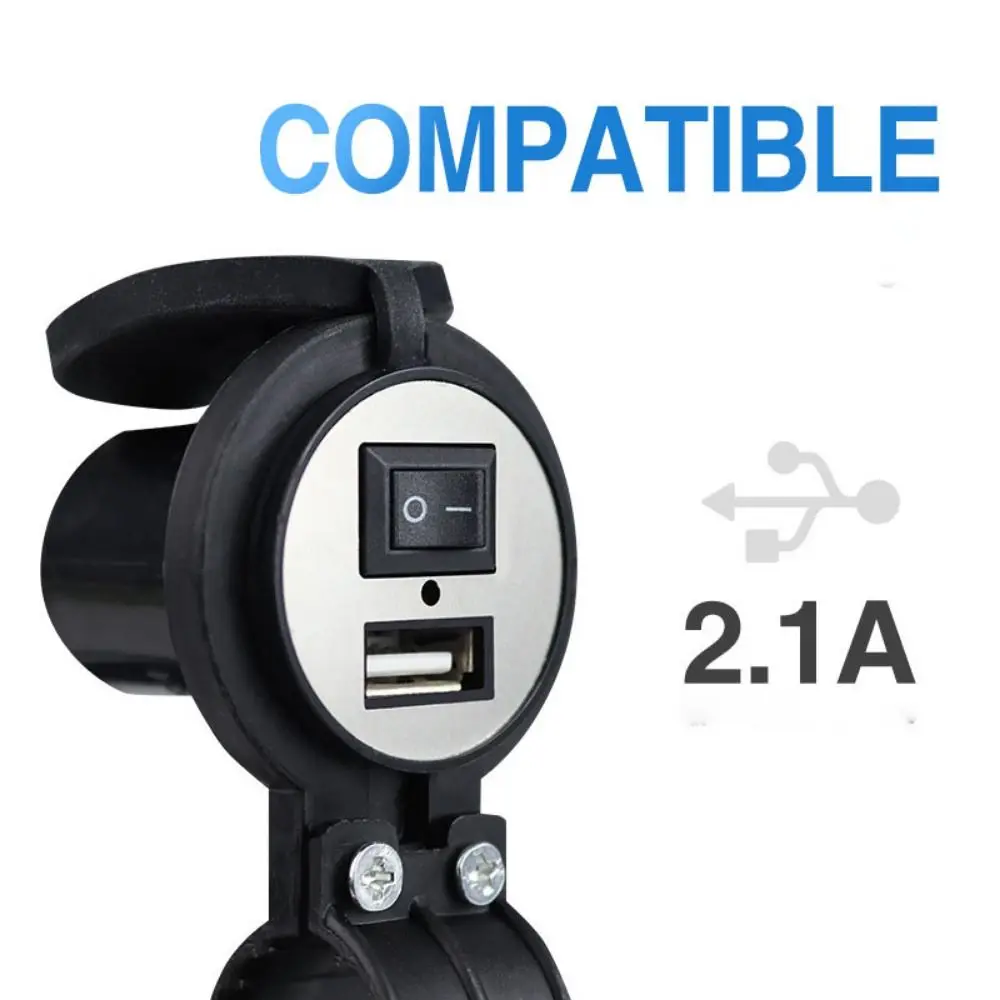 24V/12V Waterproof Socket For Phone Power Supply Mobile Power USB Charger Socket Adapter Motorcycle Handlebar