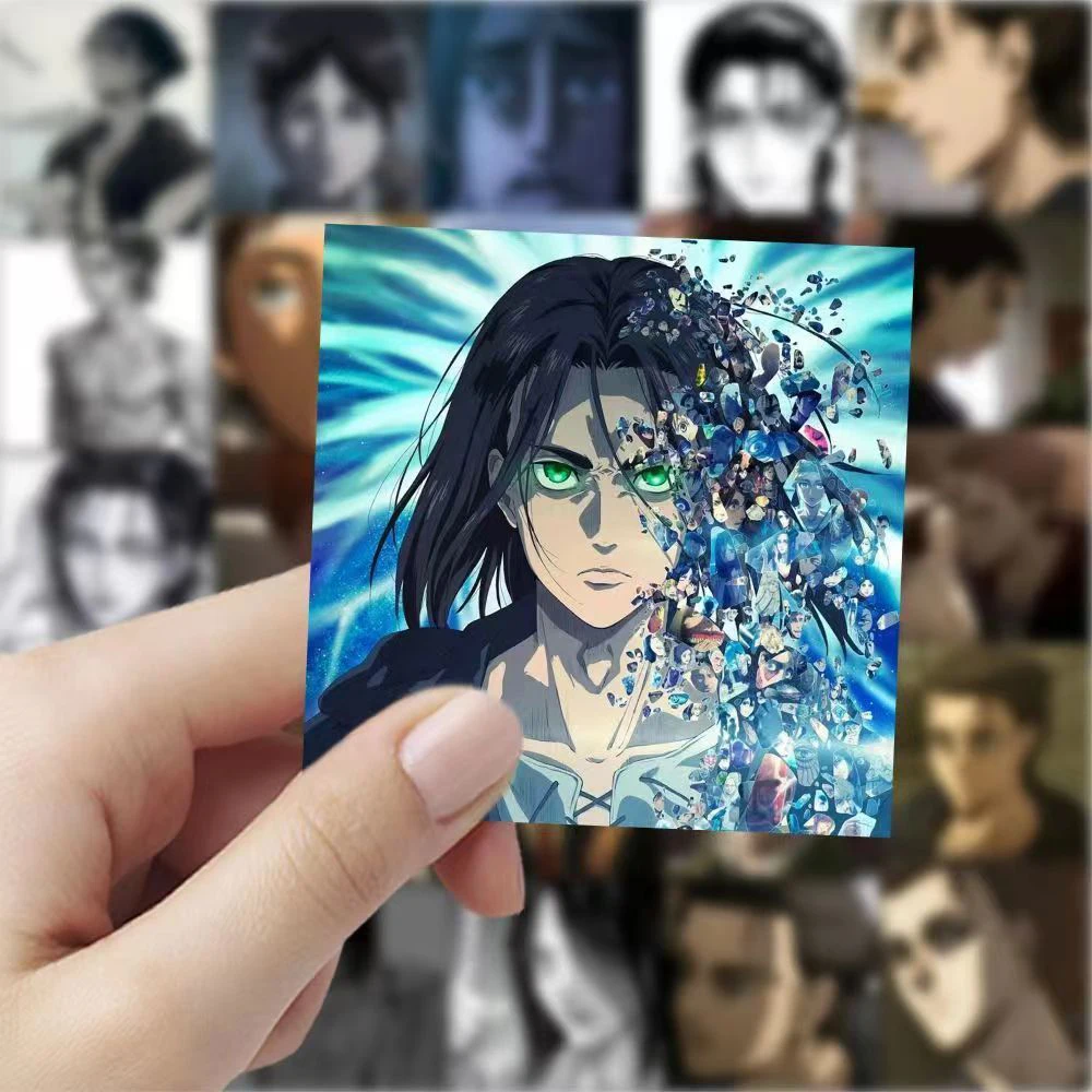 10/30/59pcs Eren Jaeger Anime Stickers Attack on Titan Sticker Motorcycle Laptop Skateboard Phone Cool Toys Decals Waterproof