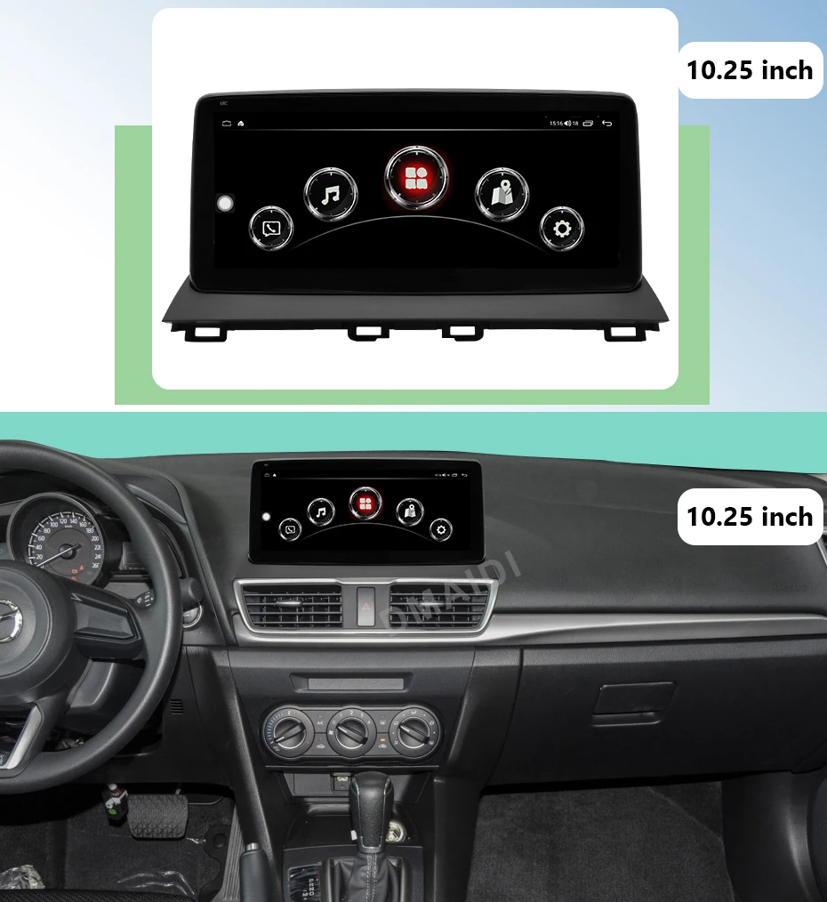 Car Multimedia Player Android 12 GPS Navigation For Mazda 3 2014-2019 With CarPlay WiFi 4G LTE HD LCD Touch Sceen