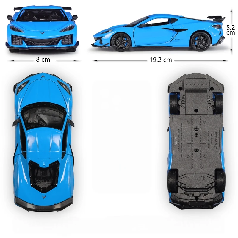 New Product 1/24 Chevrolet 2023 Corvette Z06 Sports Car Simulation Alloy Car Model Scene Matching Car Model Toy Gift Collection view 6