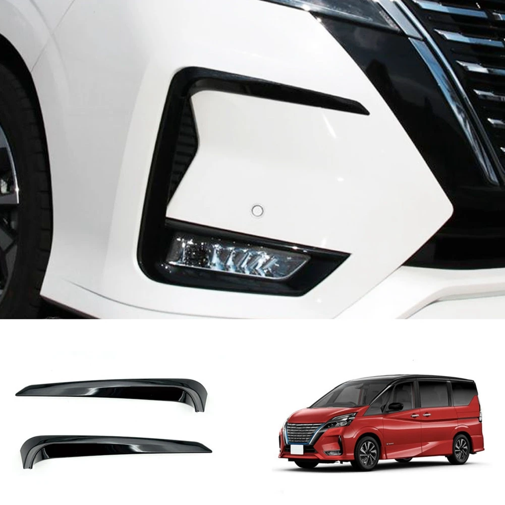 Car Glossy Black Front Fog Light Lamp Cover Trim Bumper Molding Garnish Eyebrow Eyelid for C27 2020-2022