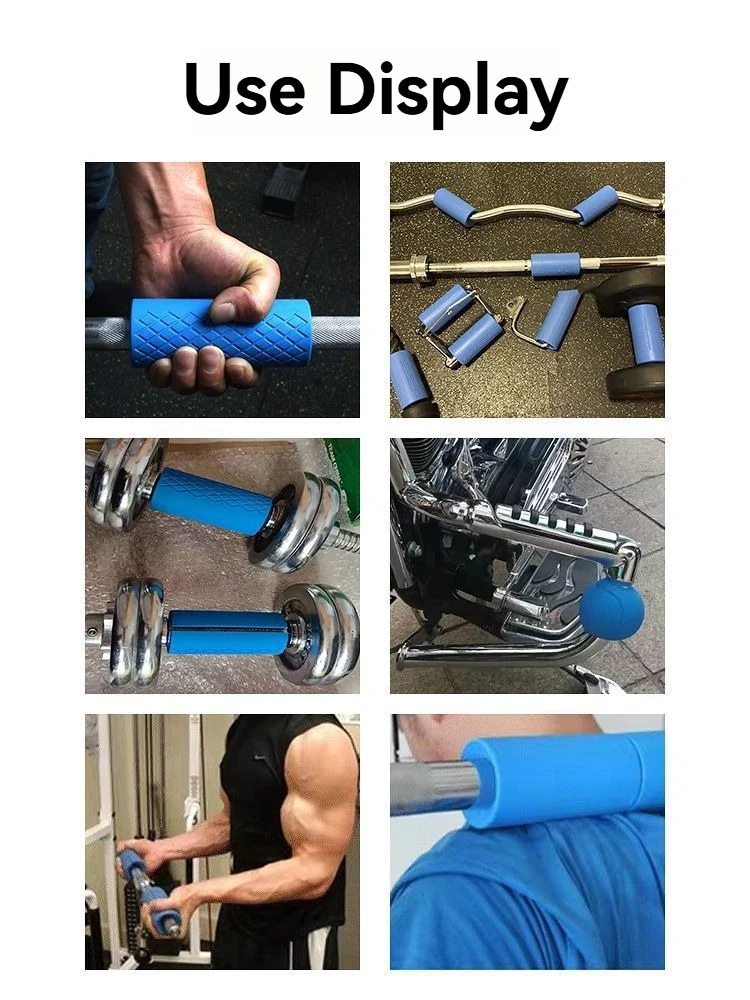 2 stücke Barbell Hantel Griffe Dicke Bar Griffe Silikon Anti-slip Pad Dicke Bar Griffe Pull Up Gewichtheben Fett grip – Detail 6