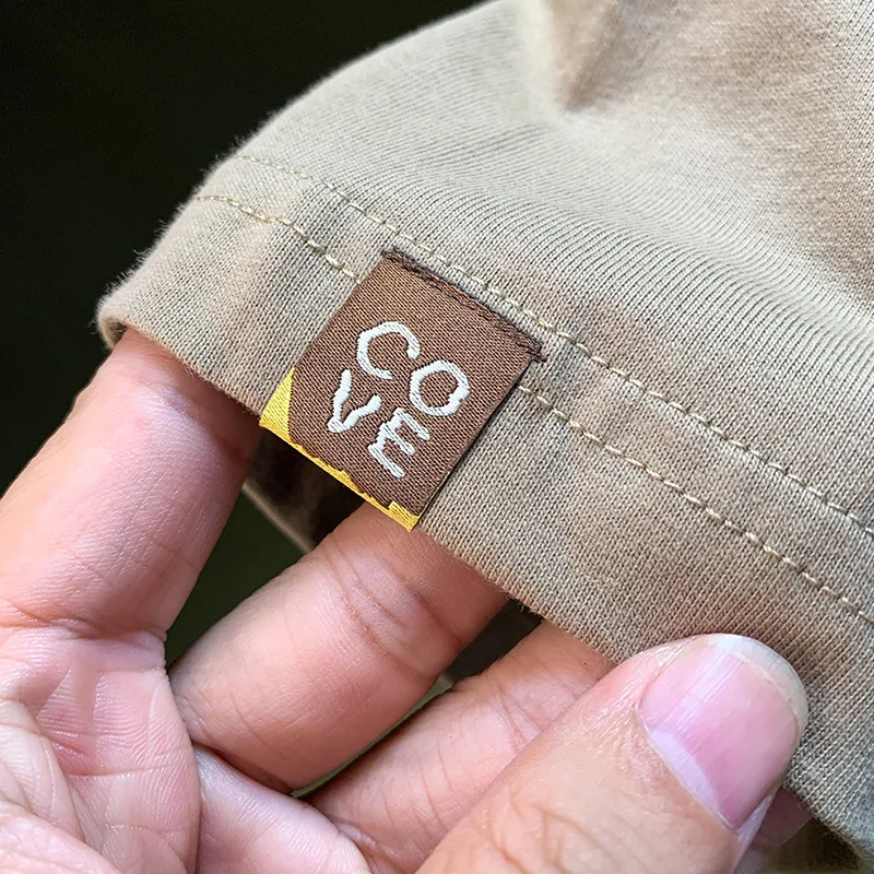 تي شيرت ريترو فضفاض للرجال ثقيل الوزن مغسول بأكمام قصيرة صيفي جديد أمريكي غير رسمي مطبوع #4