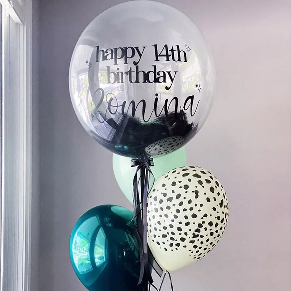 Custom Name Balloon Stickers Bubble Balloon Personlised Name Sticker Wedding Baptism Baby Shower Birthday Party Decorations