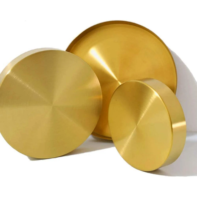 ABXF-круглый золотой поднос, металлический декоративный поднос, органайзер для макияжа для туалетного столика, ванной комнаты, платья, отделки из матовой латуни