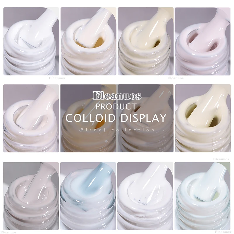 Eleanuos 12pcs White Nail Gel Yogurt White Solid Nail Gel White Lasting Popular Color Light Therapy Gel Nail Shop Special Set