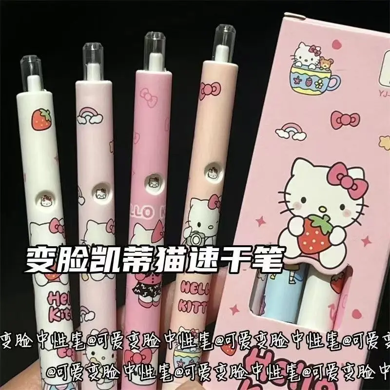 

Cute Hello Kitty Press Face Changing 0.5 Black Neutral Pen High Beauty Student Exam Brushing Pen Wholesale