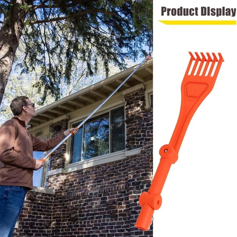 Mini Rake Rotatable Handle Gutter Limpeza Ferramentas para Telhados Controladores, Hot, 2pcs