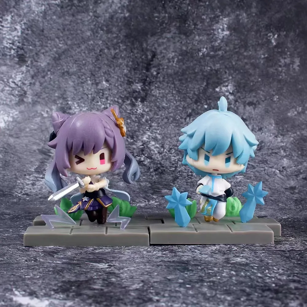 شخصية أنيمي من Genshi n تأثير ، أبطال ساحة المعركة Liyue ، 2 لعبة تمثال ، Kawaii