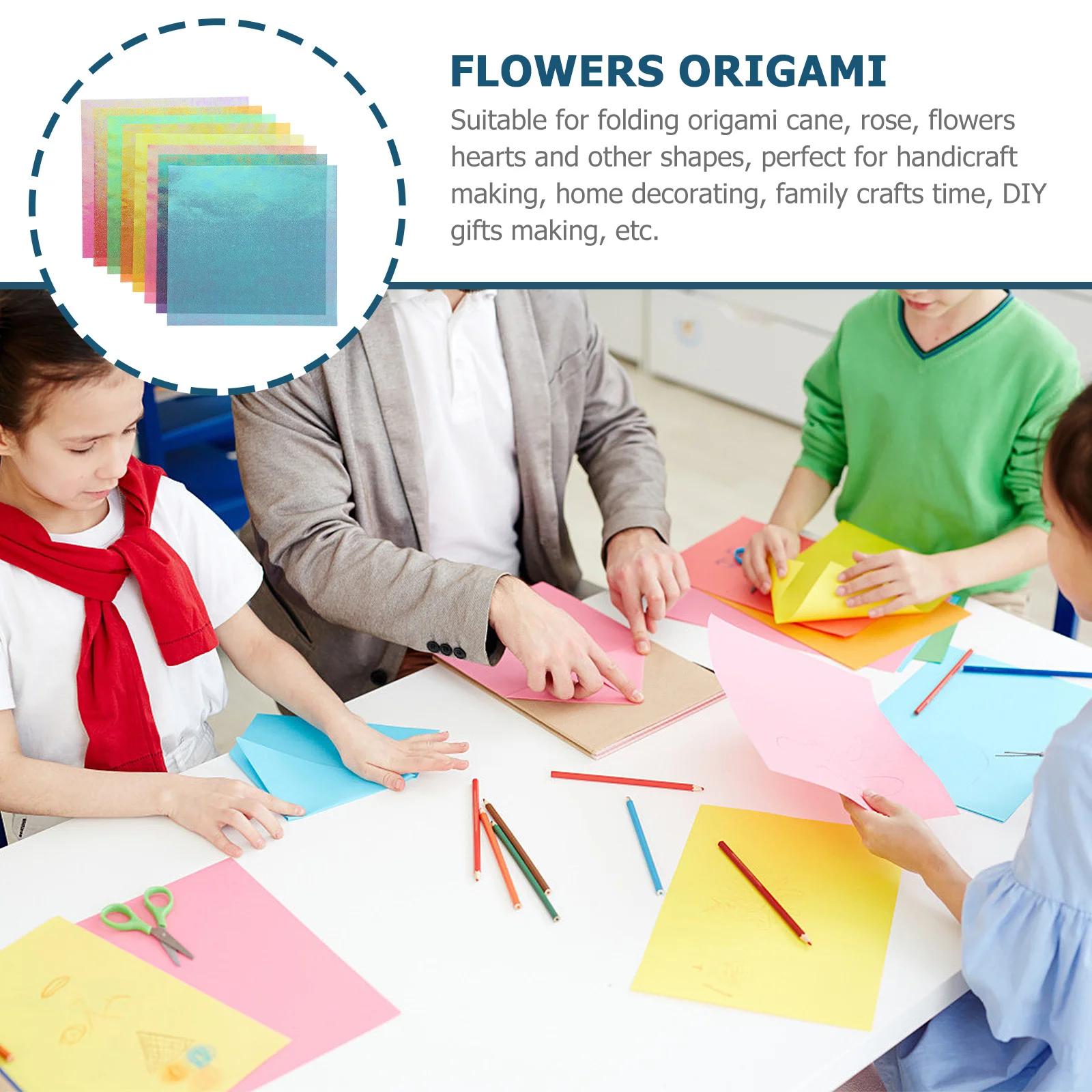 Papier pliant carré Origami, feuilles artisanales colorées brillantes pour bricolage, décoration de fleurs, artisanat, Scrapbooking, maison de mariage