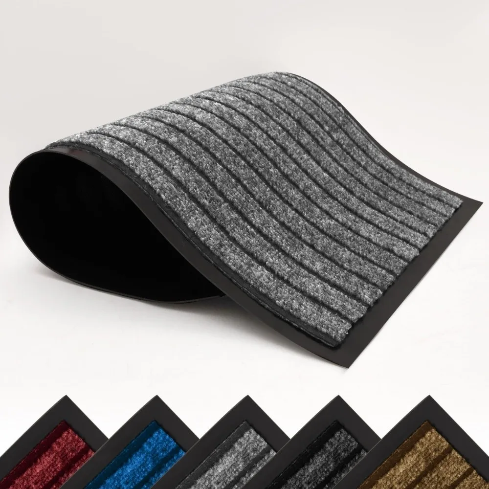New 40x60cm Door Mat Super Absorbent Rubber Washable Door Mat Dirt Trapper Entrance Rug Indoor Use