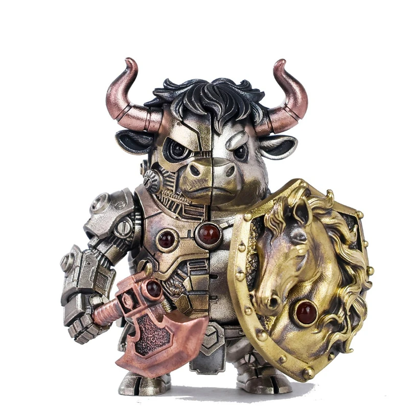 Magnetic Armor Cow and Horse Ornament Brass