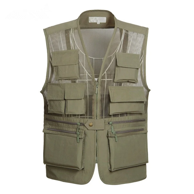 

Men Summer Sport Breathable Mesh Quick Dry Photographer Waistcoat Sleeveless Jacket Outdoor Fishing Hunting Multi Pocket Vest