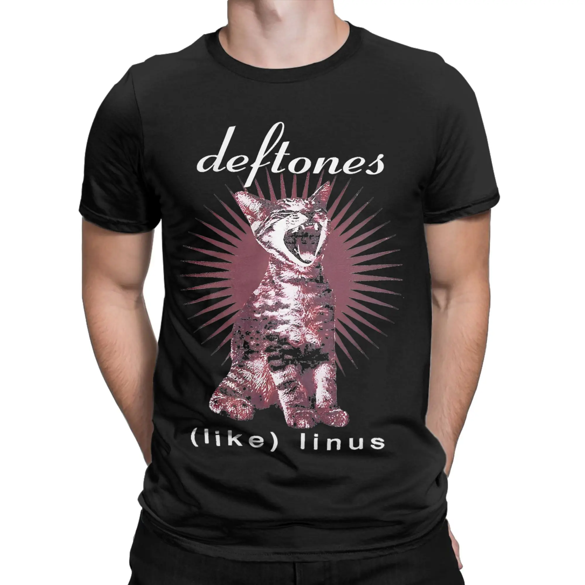 

Deftones Band Cat Tee Shirt for Men Women Graphic Print T Shirts Cotton Clothing