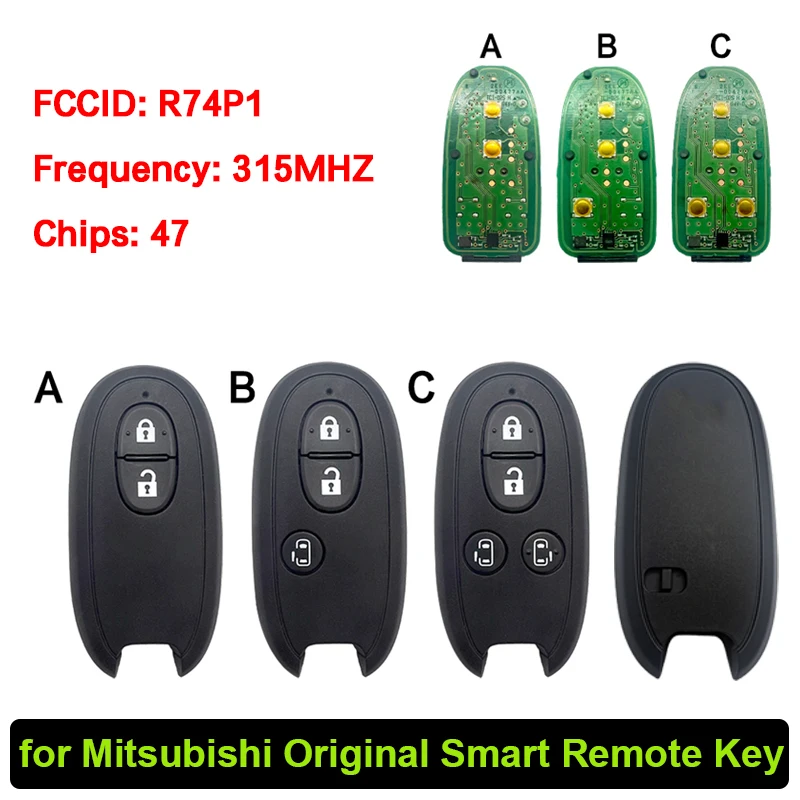 

CN011045 2/3/4 кнопки 315 МГц ID47 чип FCC: R74P1 для Mitsubishi Original Smart Remote Key