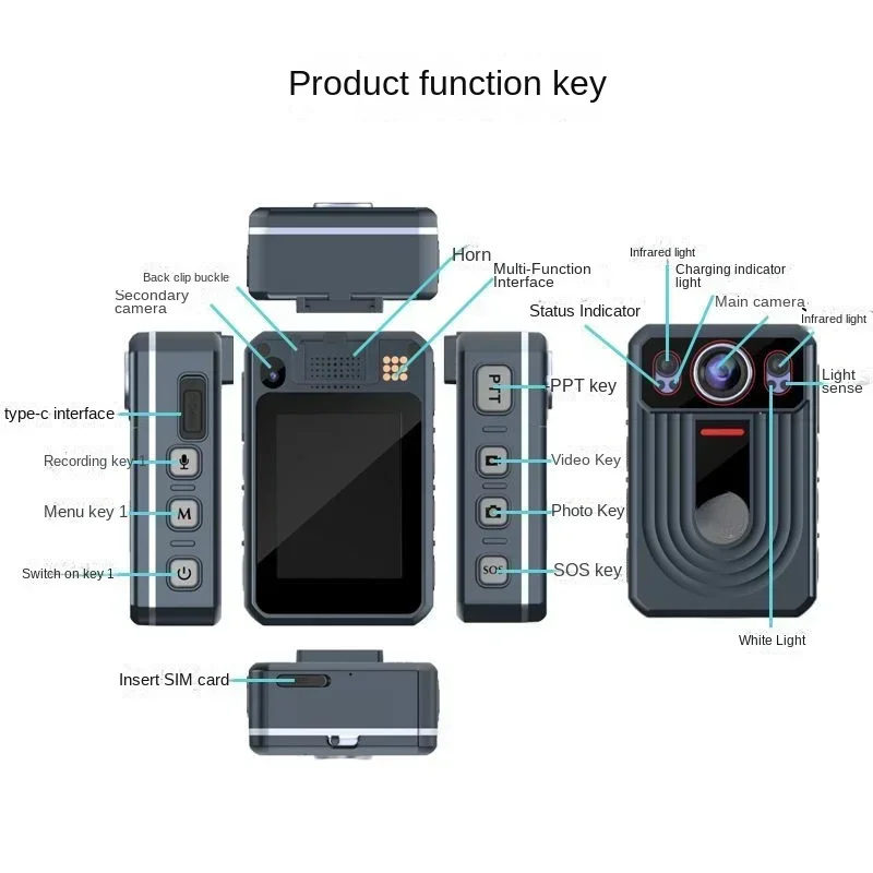 for High-definition Video Law Enforcement Recorder, Waterproof, Dustproof, Explosion-proof Intercom, Loop Recording L