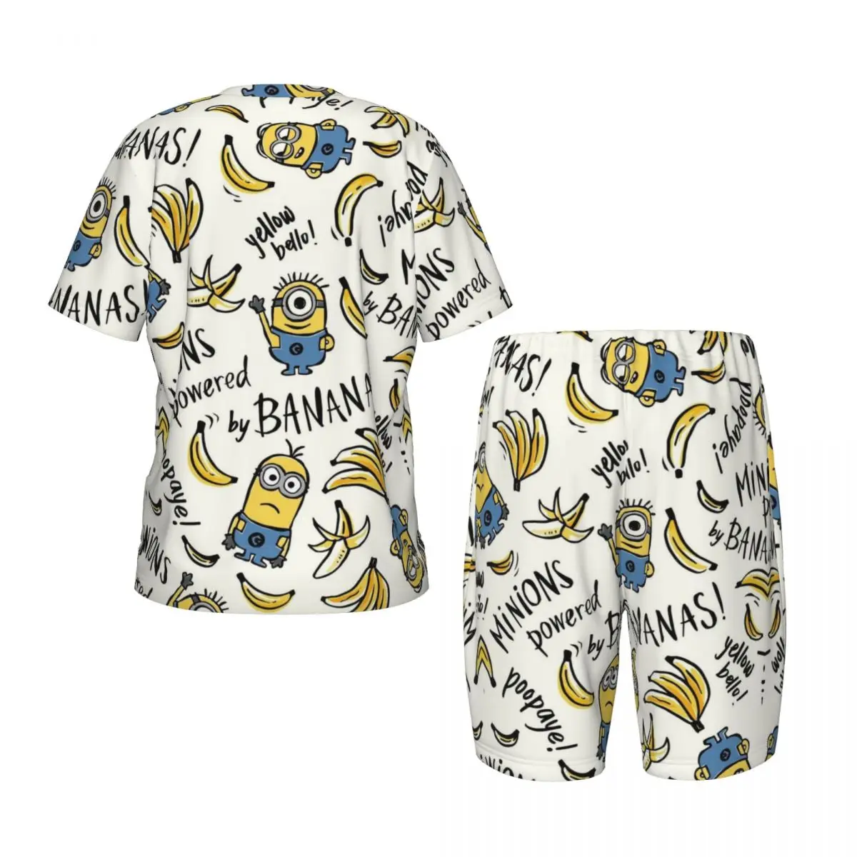 boy\'s girl\'s Pajamas Set Minions Down Tops and Shorts Pajama 2 Piece Pyjama Nightwear Loungewear for Summer