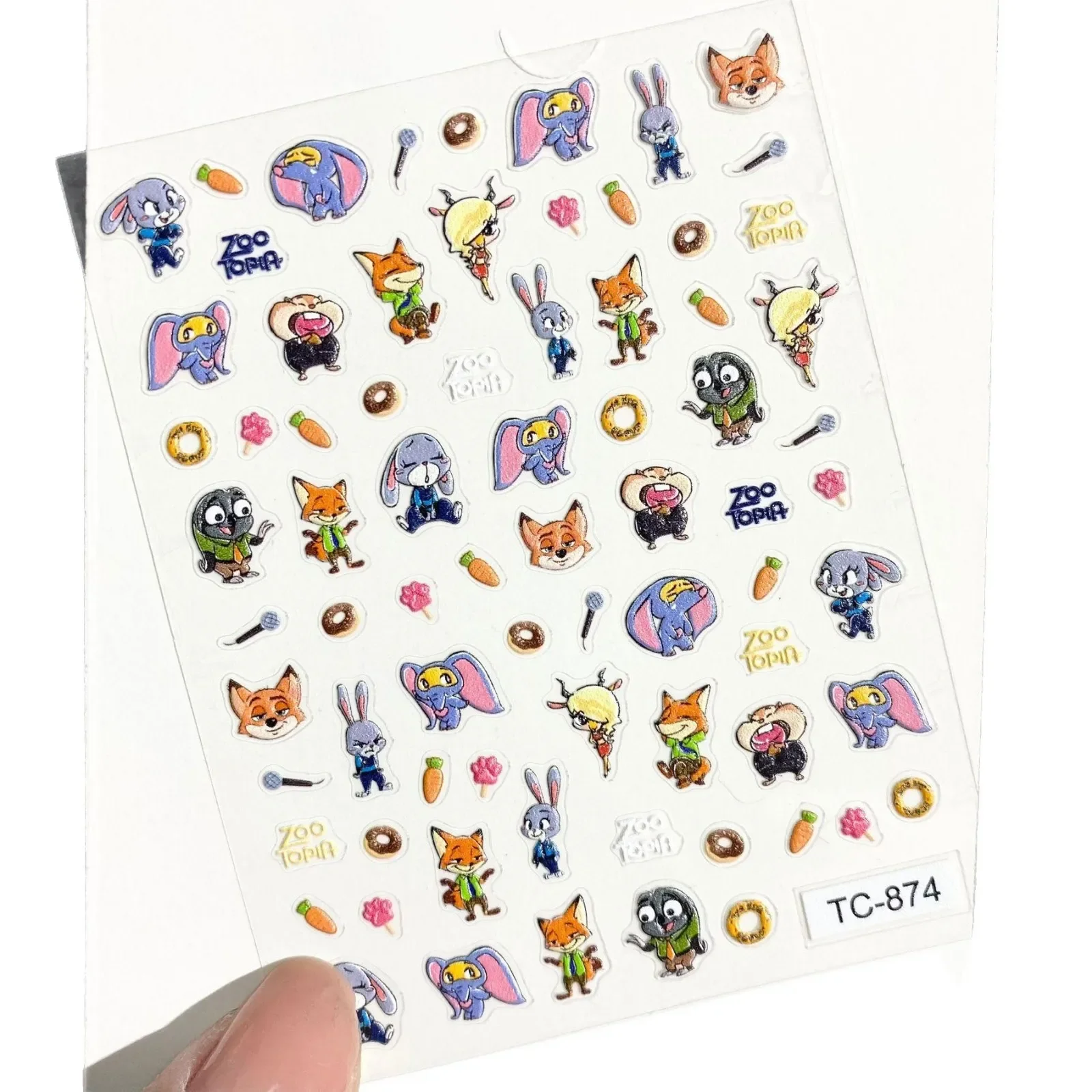 

New Cute Cartoon Zootopia Relief Judy Hopps Nick Wilde Character DIY Booklet Nail Stickers Decorations