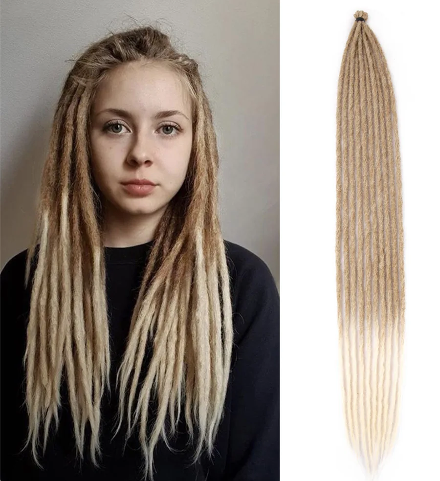 Reggae Dreadlocks Synthetisches Flechthaarteil Weiches, hautfreundliches Häkelhaar Knotenlose Flechthaarverlängerung Exotica Nu Locs – Detail 9