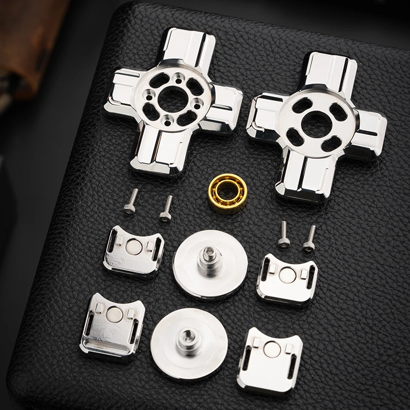 TQEDC Rock God 2.0 Open Armor Mechanical Metal Rotating 4 Pages Black Technology Fidget Spinner Decompression Toy