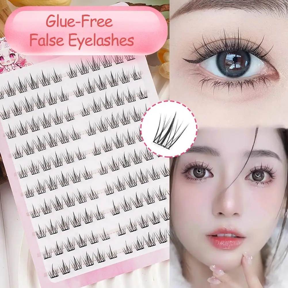글루 프리 인조 속눈썹 코믹 스파이어 속눈썹 자연스러운 풍성한 DIY 속눈썹 클러스터 개별 속눈썹 연장 메이크업 도구