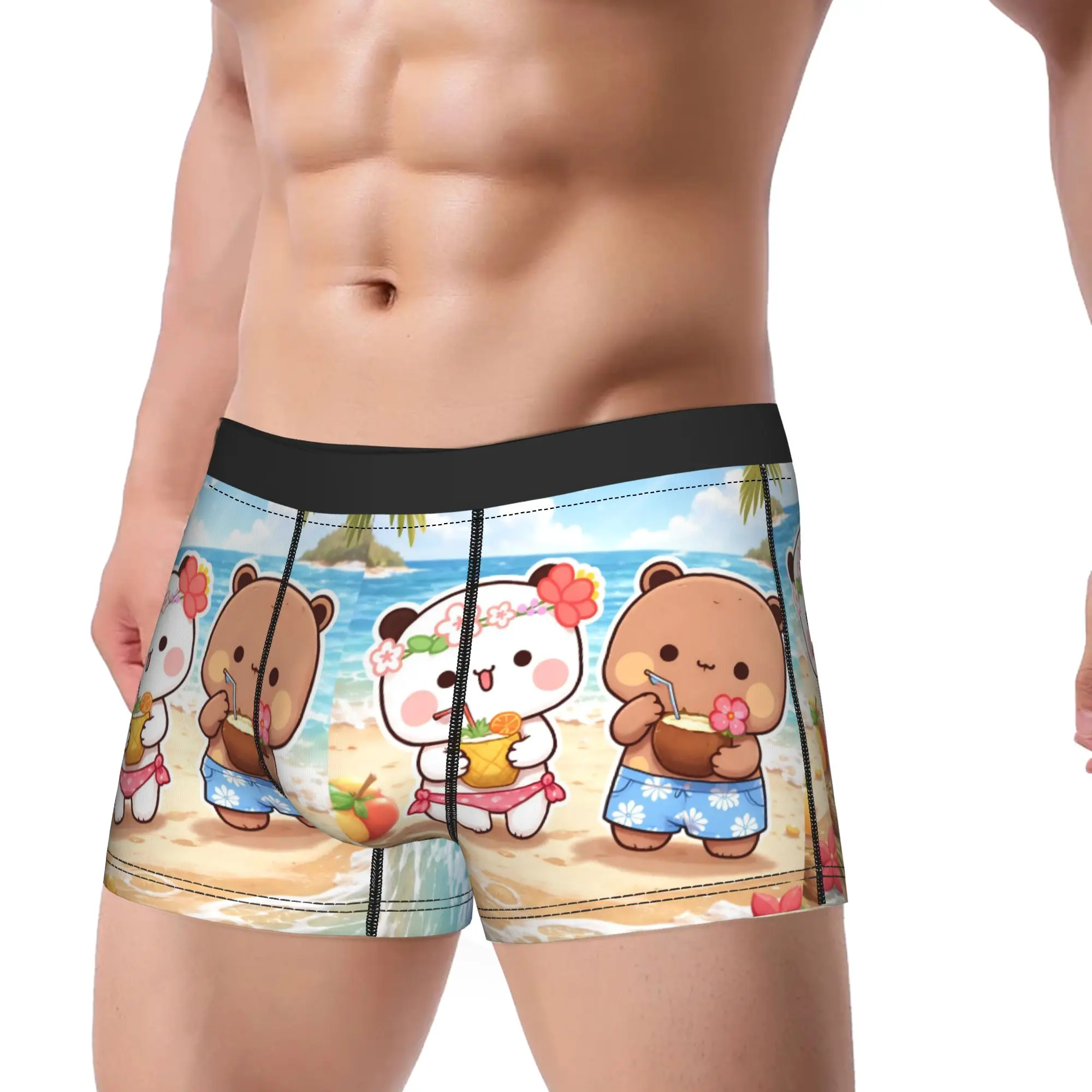 Bubu Dudu Cute Cartoon Bear Underwear  Men Underpants Custom Sexy Soft Trunk High Quality Shorts Briefs Plus Size