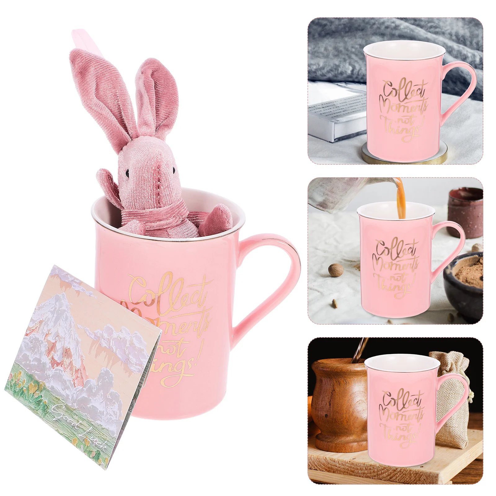 

1 Set Ceramic Coffee Mug Cartoon Pattern Tea Cup With Handle Gift Box Large Grip Comfortable Design Mugs For Hot Drinks