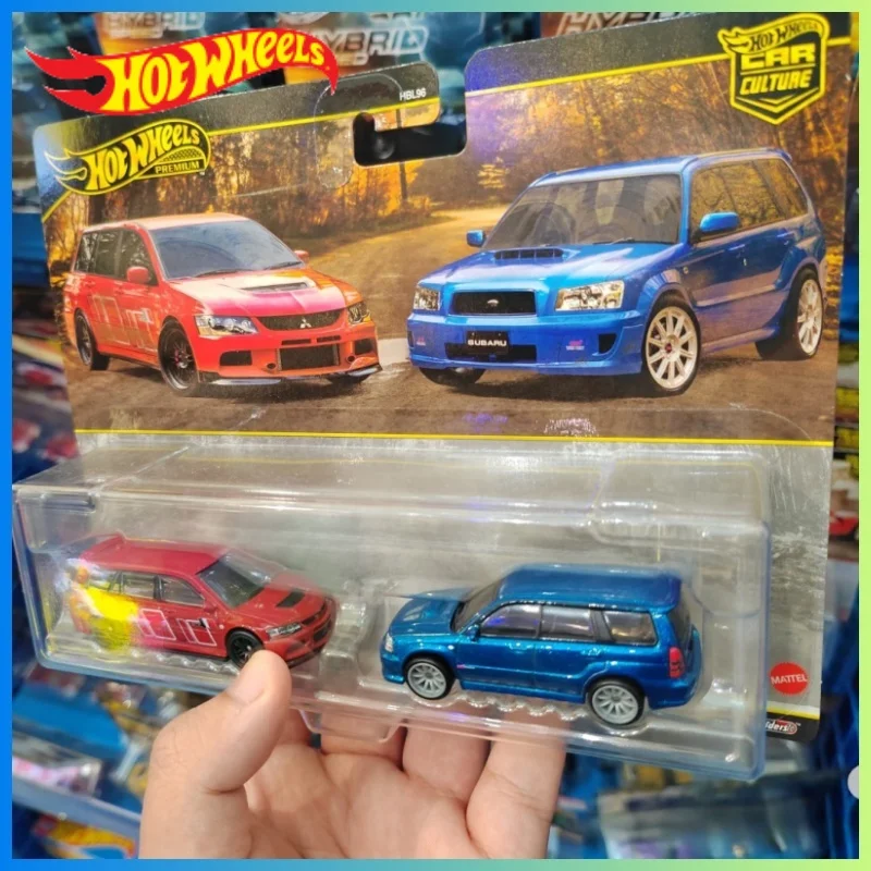 متوفر عجلات ساخنة ثقافة مميزة 2-حزمة ألعاب أطفال Hotwheels 1:64 نموذج سيارة للأولاد ألعاب أطفال ميتسوبيشي سوبارو دودج بورش