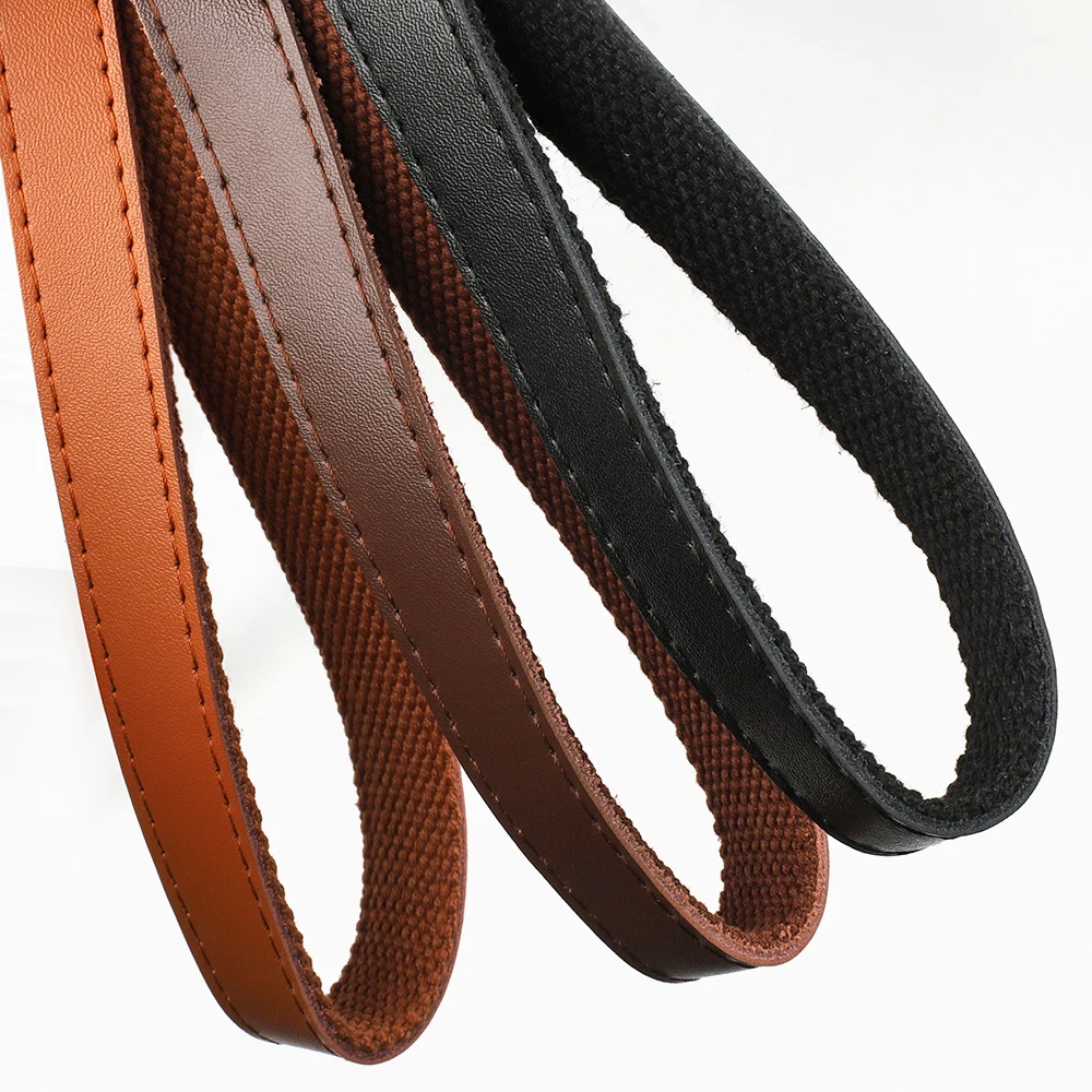 120cm Genuine Leather + Webbing Tapes for Trim Sewing Material Safety Belt Knapsack Strap Bag Buckles Clothing Accessories