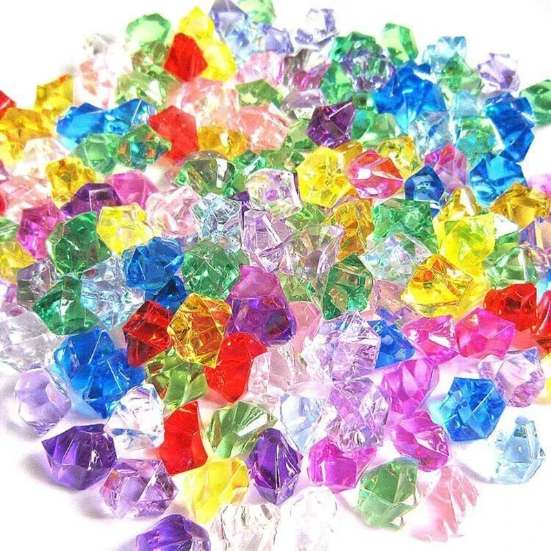 200pcs Acrylic Gem Stone Colorful Crushed Ice Rocks Aquarium Colorful Stone Fish Tank Children DIYJewelry Gems Decor