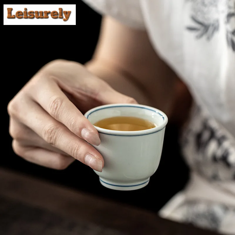 

75 мл ручная роспись, двухлинейная чашка с наклонным горлышком, чайная чаша в стиле дзен, кувшин для воды, чашка для дегустации чая, чашка для запаха, чашки Chazhan Master для чая