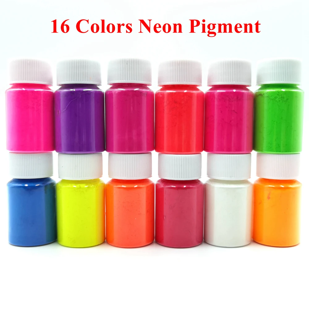 16 Cores Neon Fósforo Pó Nail Art Pigmento Fluorescente Prego Glitter Em Pó Sabonete Tintura Pigmento Olho Pó Manicure Nails Art