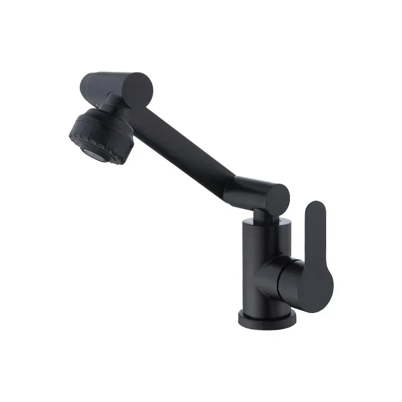 

Stainless steel black basin, hot and cold faucet, rotatable shampoo faucet