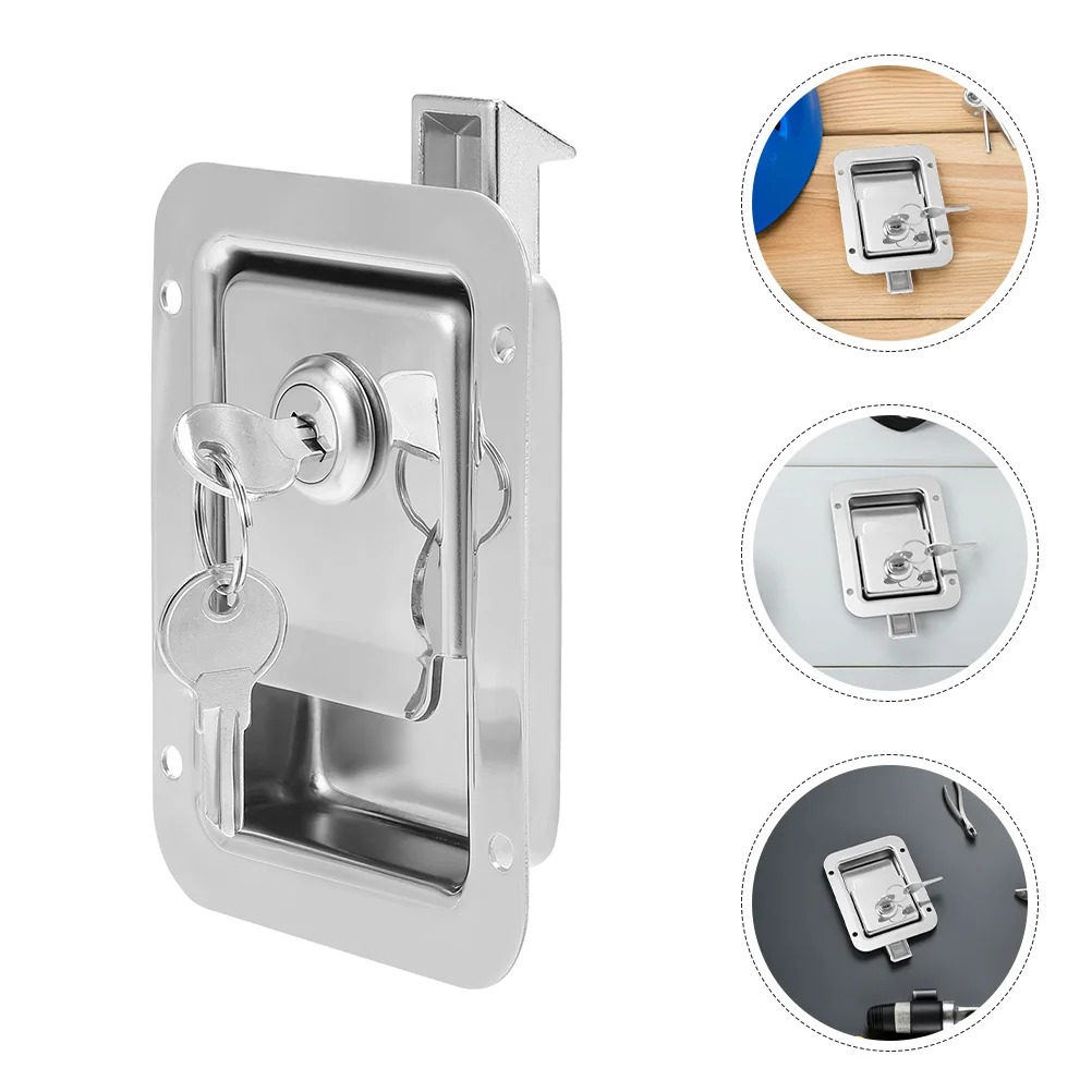 

2Sets Flush Mount Panel Locks Hidden Trailer Door Latches Heavy Duty Recessed Flush Locking Paddle Latch for Toolbox