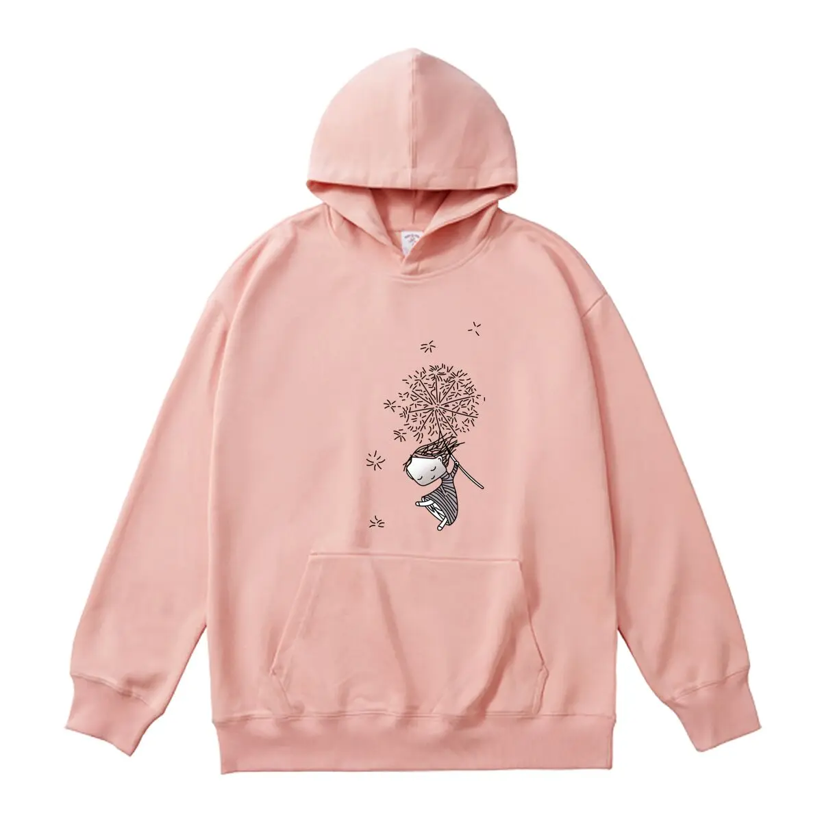 Women Hoodies Oversized Cartoon Girl Dandelion Printed Sweatshirt Female Classic Hooded Pullover Autumn Thick Sportswear
