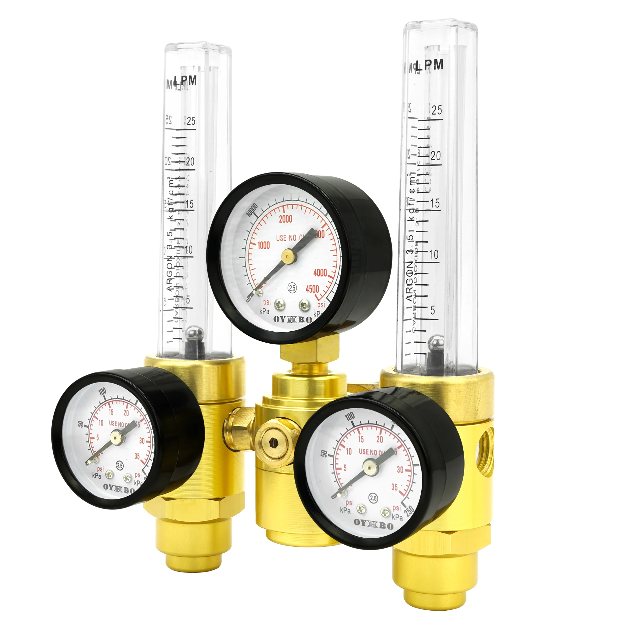 Imagem -03 - Redutor de Pressão de Argônio Argon Meter With Flow Meter Tubo Duplo Válvula Redutora de Pressão