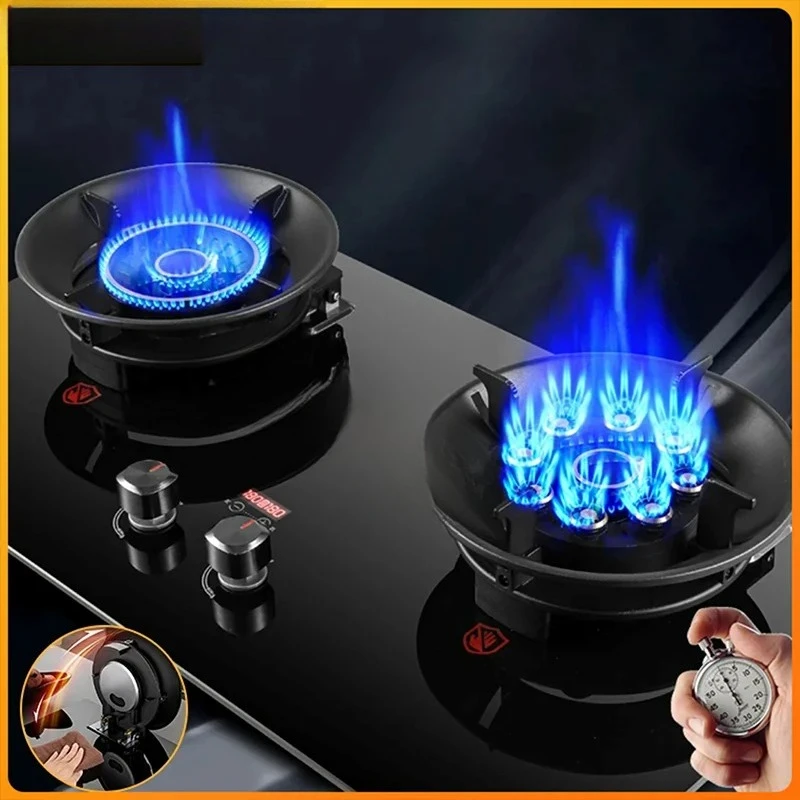 4.8KW Cooktop Stove Embedded Fierce Fire Stove Household Gas Stove Kitchen Upgrade Timing Flip Kitchen Gas Cooker Energy Saving