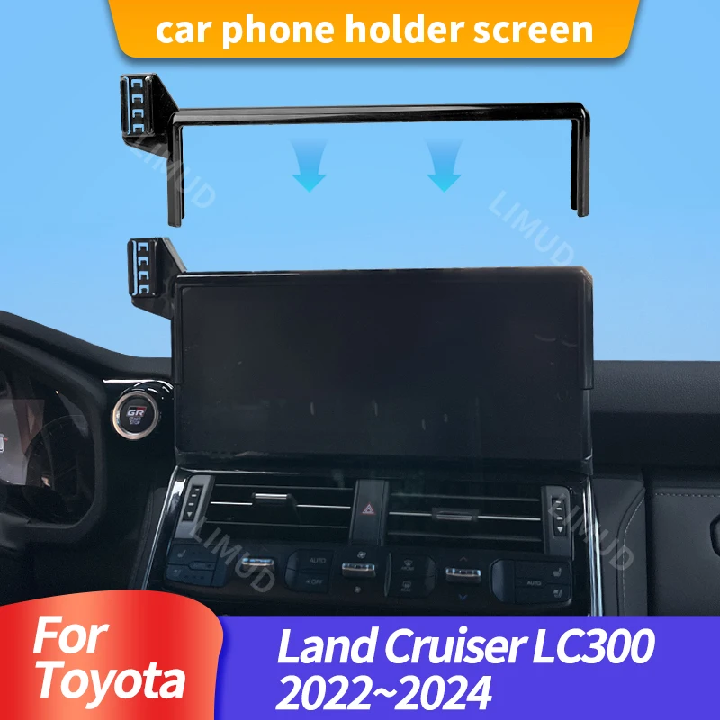 

Автомобильный навигационный фиксированный держатель для телефона, подходит для Toyota Land Cruiser LC300 2022-2024, высококачественный держатель для навигации на экране