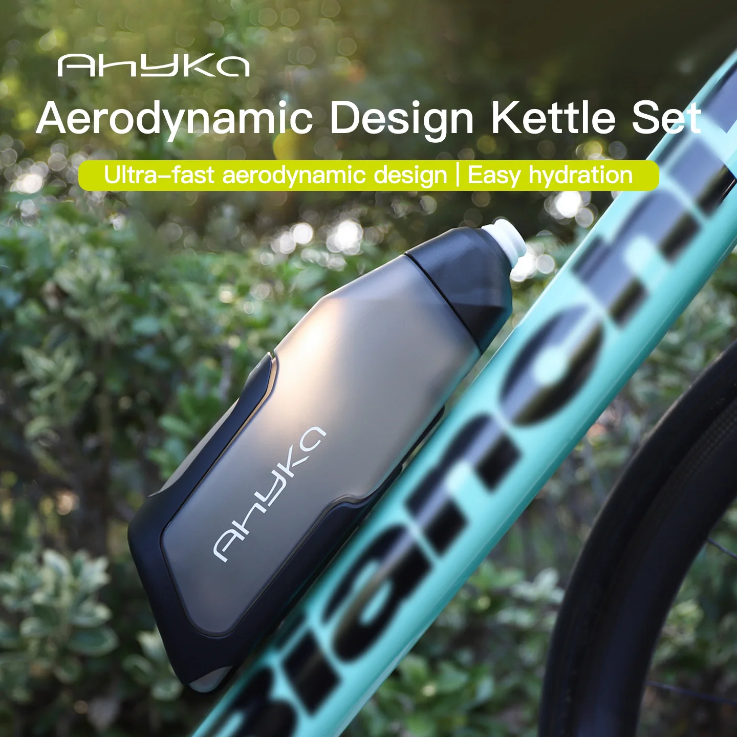 

AhyKa PRO Bicycle Aerodynamic Water Bottle Bracket Set 600ml Bike Water Bottle Road MTB Bike Frame Down Tube Riding Water Kettle