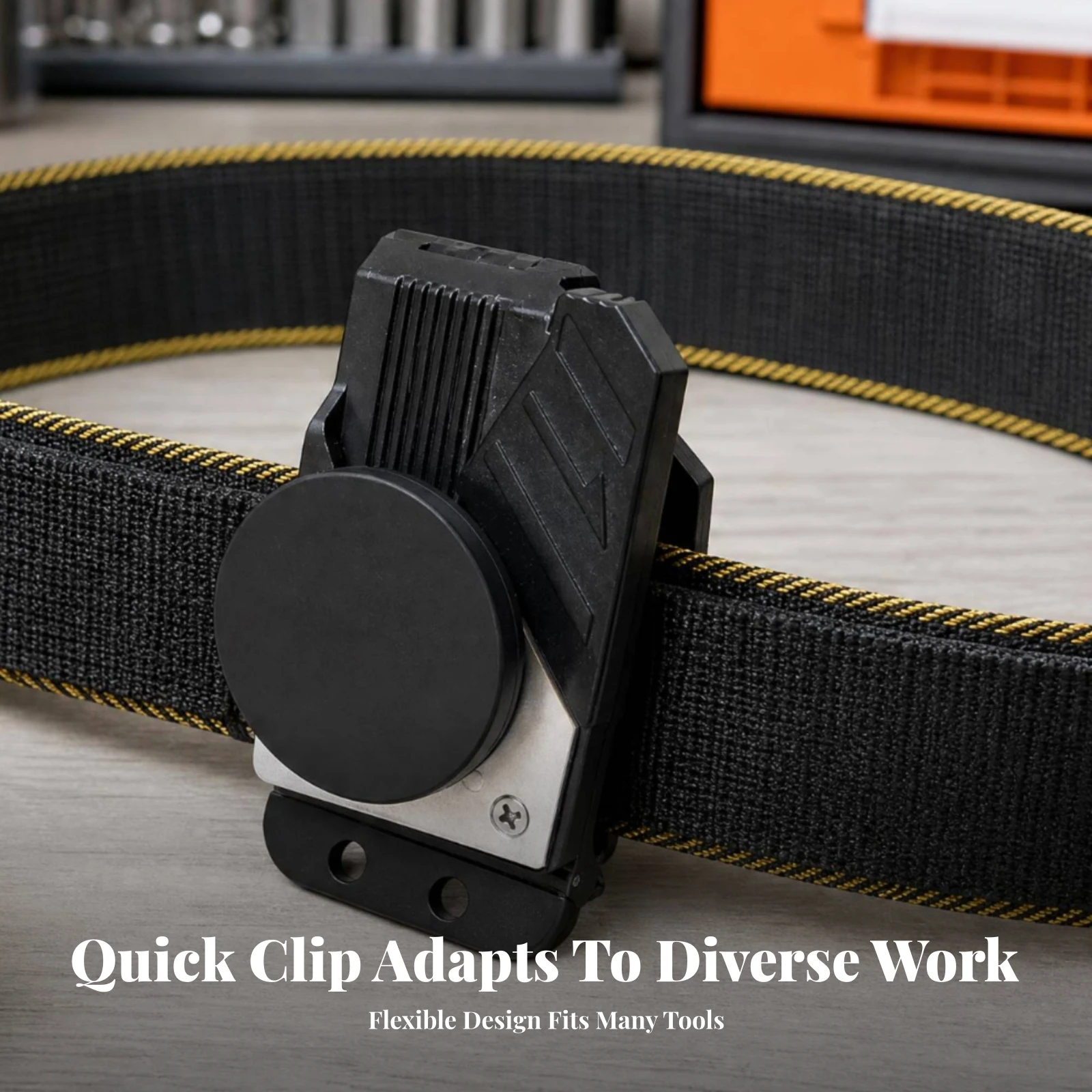 Black Quick-Release Tape Measure Clip Handsunrestricted Spring-Loaded Attractive Tape Clip Work Gear Tool Accessory