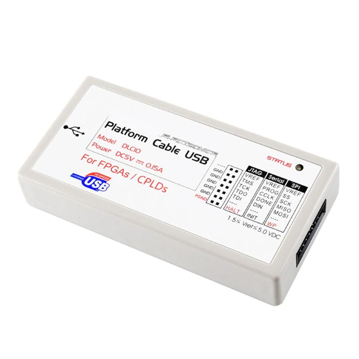 Platform Cable USB Programmer Downloader for In-Circuit Configuration and Programming of All Xilinx Devices