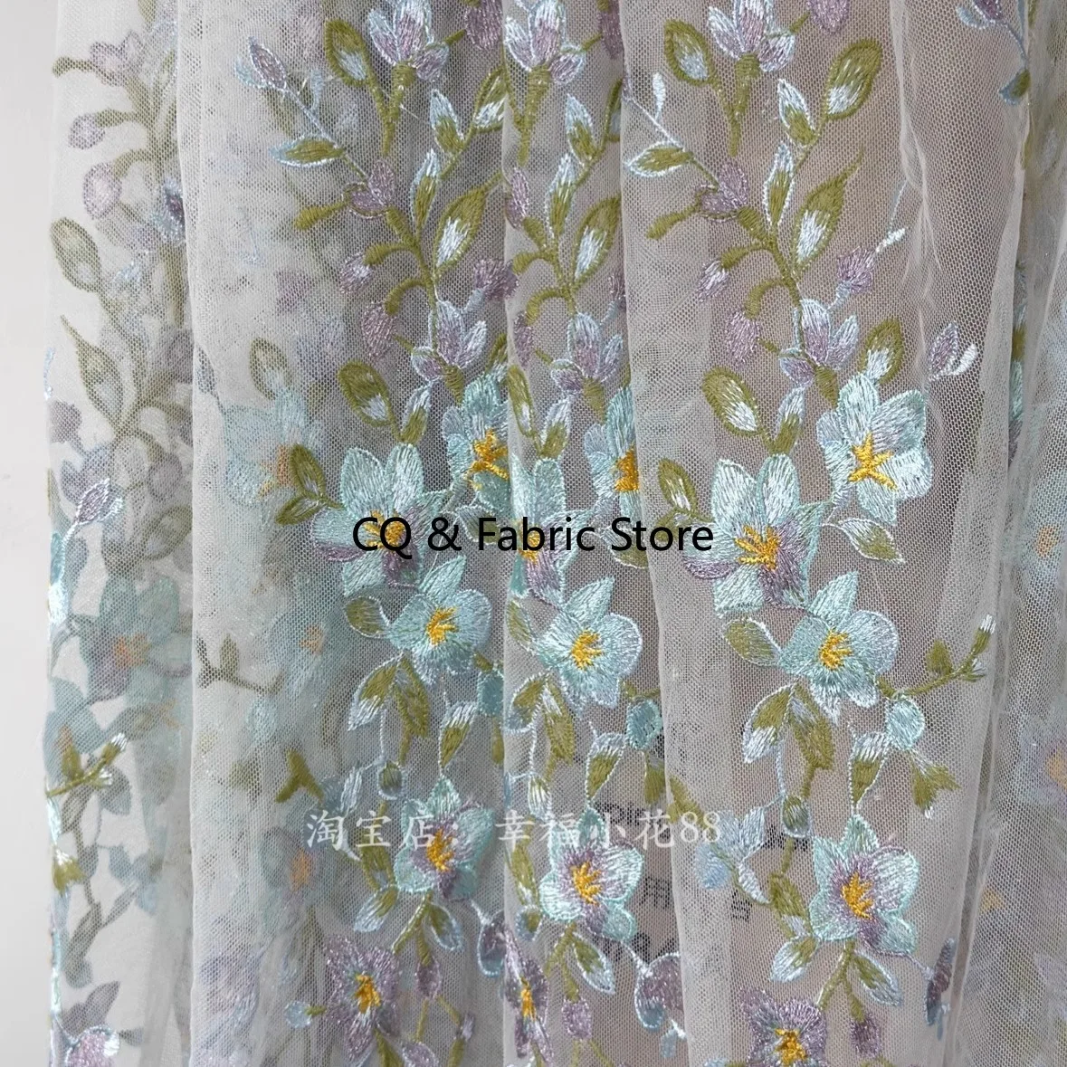 

Exquisite Vine Flower Embroidered Soft Mesh Lace Fabric for Bridal Gown and Evening Dress Designer Fabric Home Decorative Fabric