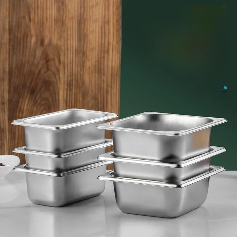 Caja Cuadrada de Acero Inoxidable con Tapa para Uso Comercial, Bandeja para Porciones de Té con Leche, Mermelada y Perlas de Boba