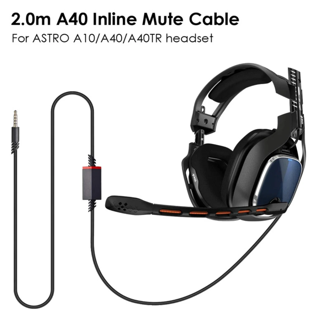 Replacement Headset Cord Inline Mute Cord for Astro A10/A30/A40/A40TR/A50 Game Headset Console Cable Wire for / Controller