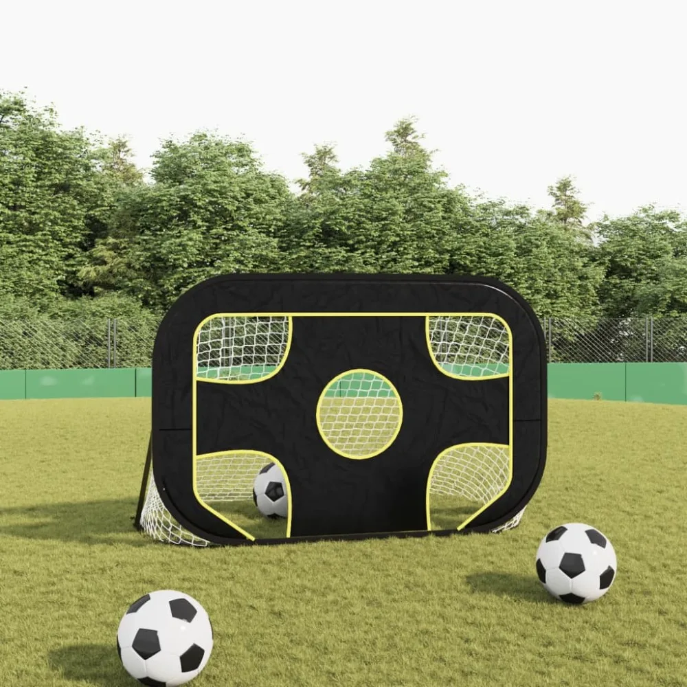 But de football portable avec cible 120x80x80cm, matériau en polyester durable, sac de transport inclus