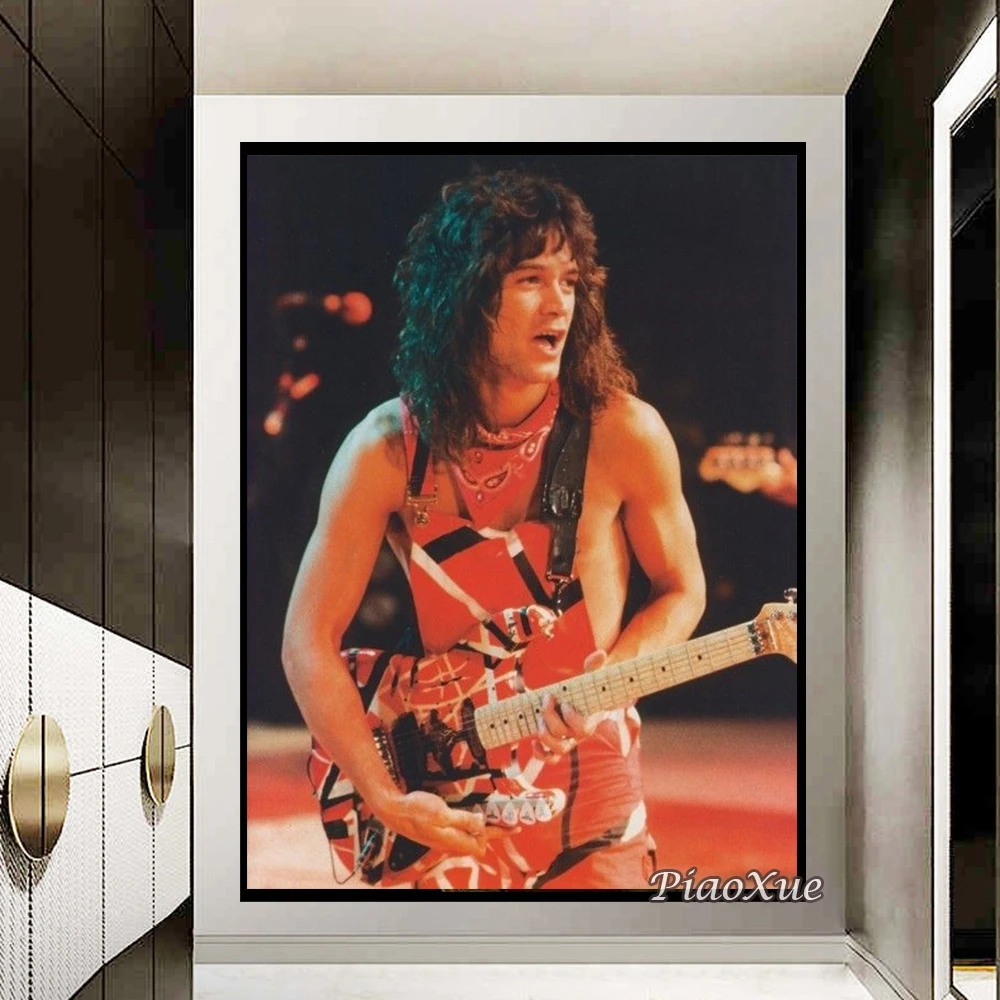 5D Rock Band Guitarist Diy Cross Stitch Painting Eddie Van Halen RockStar Wall Art Full Diamond Embroidery Kit Guitar Home Decor