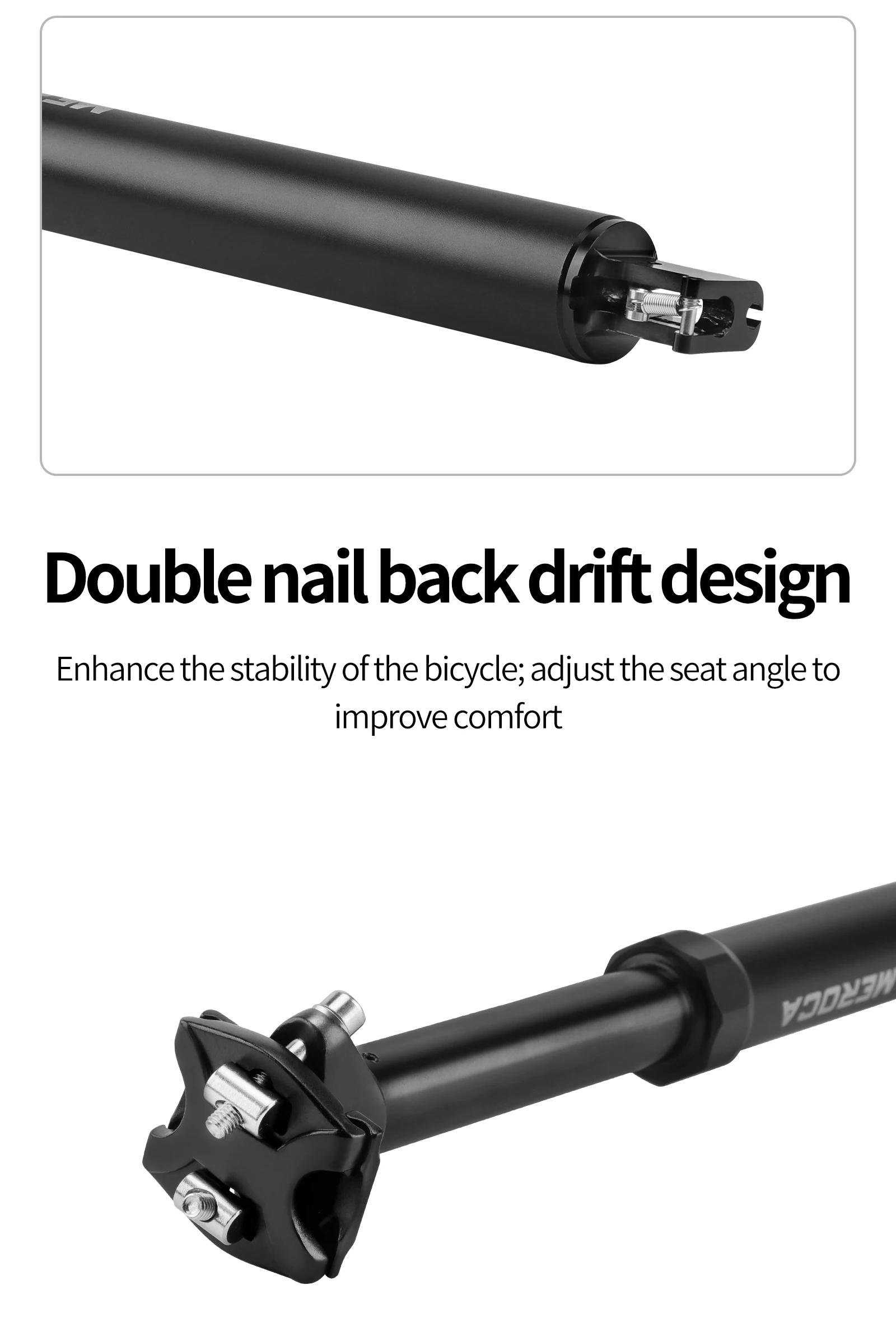 MEROCA Bike Dropper Sattelstütze 30,9/31,6x425mm Interne Routing Kabel Fernbedienung Draht Control Lift Sitzrohr MTB Sattelstütze – Detail 5