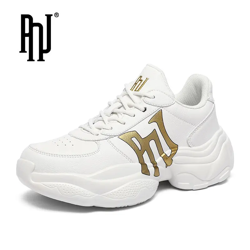 PNJ Casual Sports Women's Shoes New Anti-skid Breathable High Daddy Shoes Classic Versatile Small White Shoes